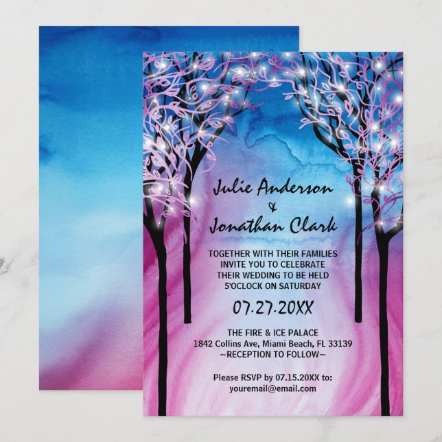 Fire and Ice Wedding Invitation Template (Front/Back)