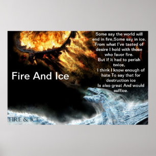 Fire And Ice With Fire Fighting Ice Dragons Poster