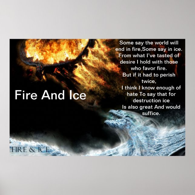 Fire And Ice With Fire Fighting Ice Dragons Poster (Front)