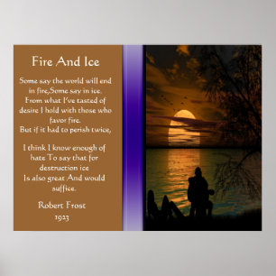 Fire And Ice With Ocean silhouette Posters