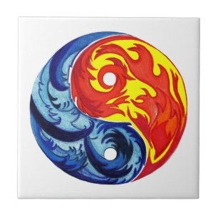 Fire and Ice Yin-Yang Tile