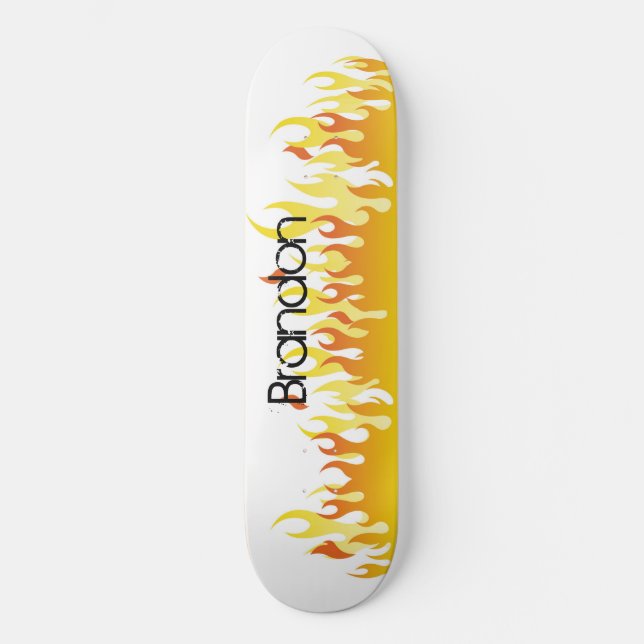 Fire and Name - Skateboard (Front)