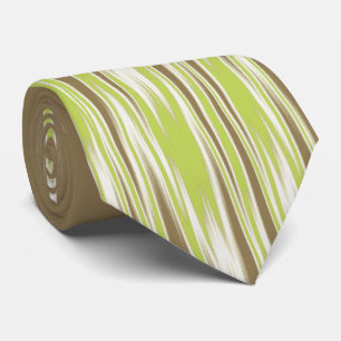 Fire and Rain Abstract Zig Zag Khaki Two-sided Tie