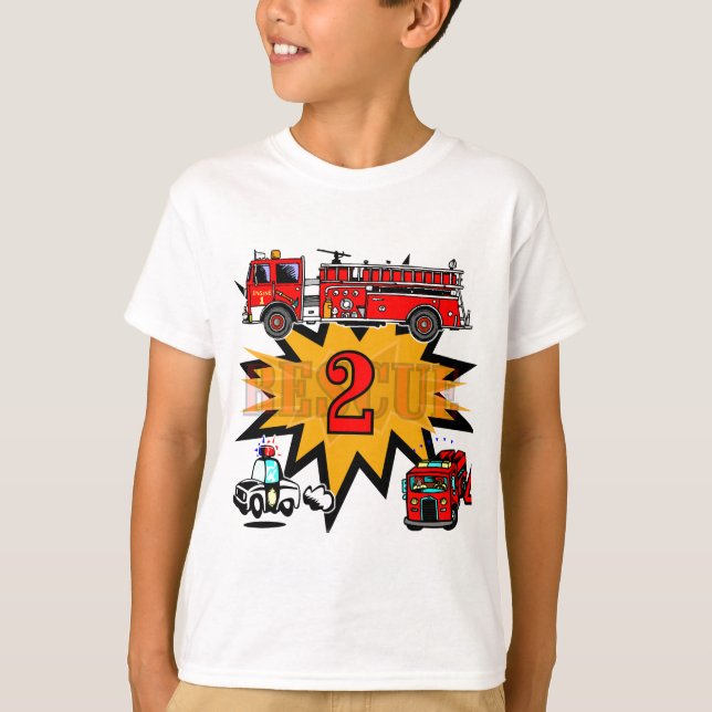 Fire and Rescue 2nd Birthday Tshirts and Gifts (Front)