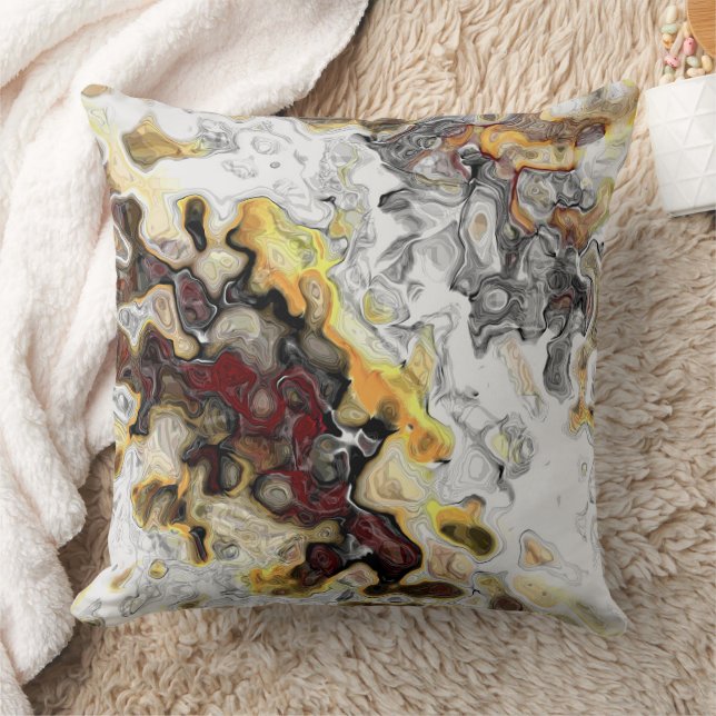 Fire and smoke abstract throw pillow (Blanket)