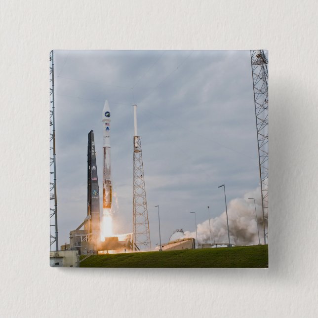 Fire and smoke signal the liftoff 2 inch square button (Front)