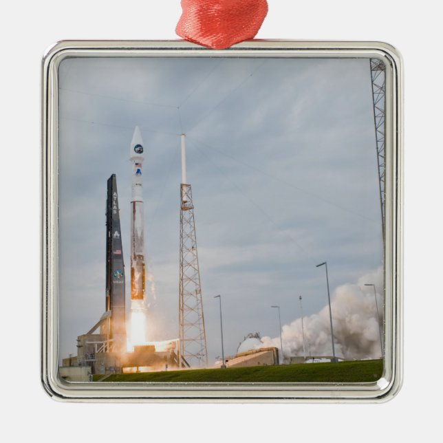 Fire and smoke signal the liftoff metal ornament (Front)