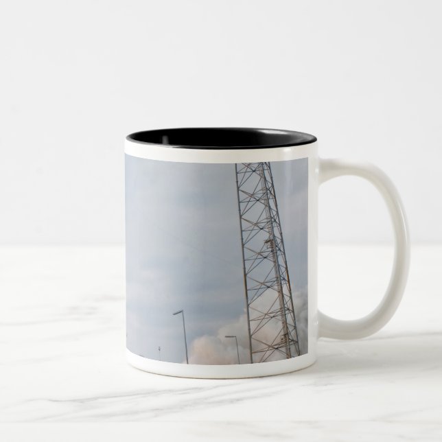 Fire and smoke signal the liftoff Two-Tone coffee mug (Right)