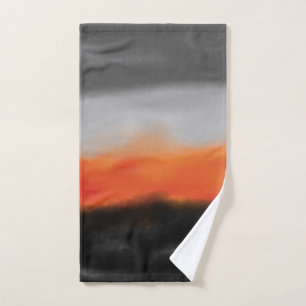 Fire and Smoke Watercolor Hand Towel