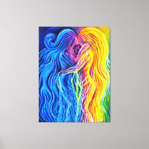Fire and water canvas print