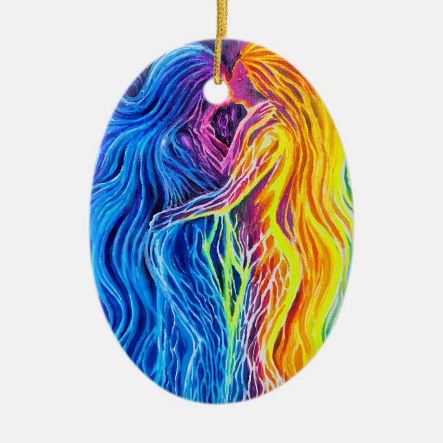 Fire and water ceramic ornament (Front)