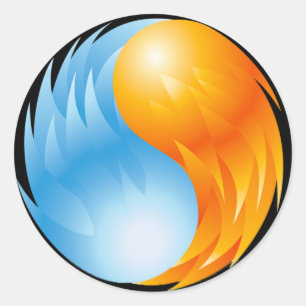 FIRE AND WATER CLASSIC ROUND STICKER