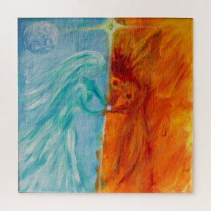 Fire and Water, Divine Masculine and Feminine Jigsaw Puzzle