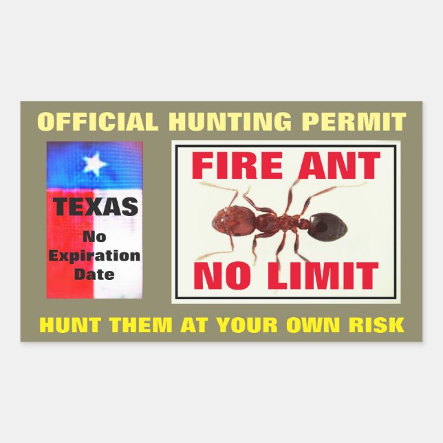 Fire Ant Hunting Permit Sticker (Front)