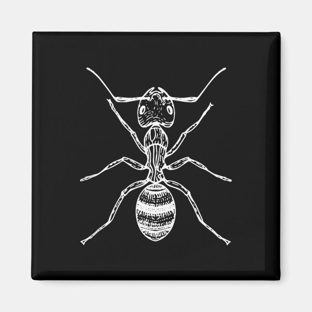 Fire ant themed print graphic design lover gift magnet (Front)
