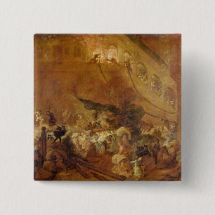 Fire at the Chambre des Comptes 2 Inch Square Button