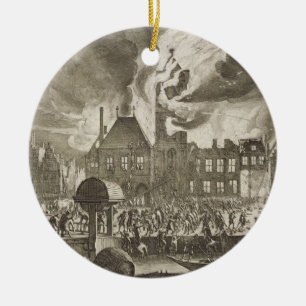 Fire at the old Amsterdam Town Hall, 17th July 165 Ceramic Ornament