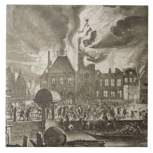 Fire at the old Amsterdam Town Hall, 17th July 165 Tile