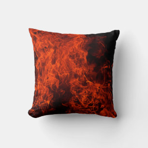 Fire background flame black hot throw pillow