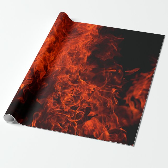 Fire background flame black hot wrapping paper (Unrolled)