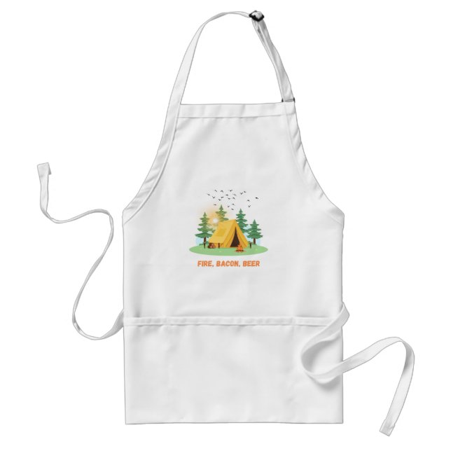 Fire. Bacon. Beer. – Camping  Standard Apron (Front)