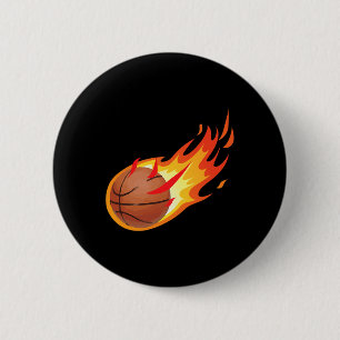 Fire Ball Basketball Shot Is Fire And Makes Games  2 Inch Round Button