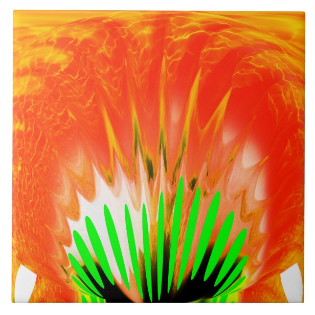 Fire ball decorative art tile (Front)