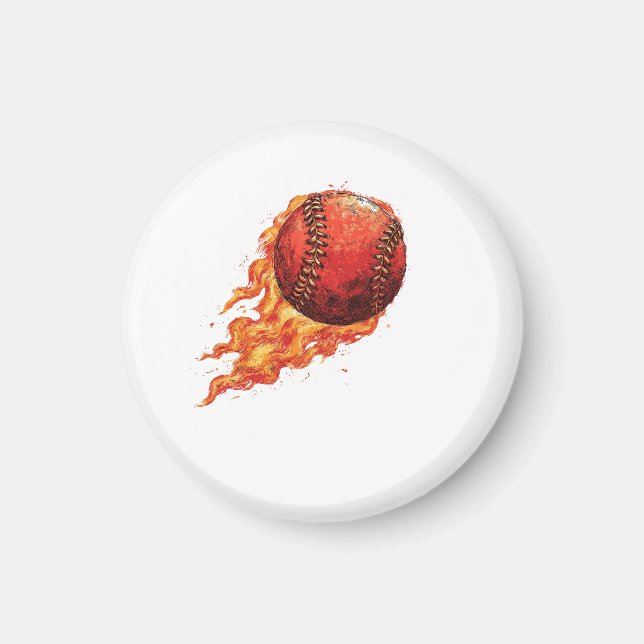 Fire Baseball  Magnet (Front)