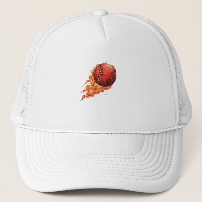 Fire Baseball  Trucker Hat (Front)