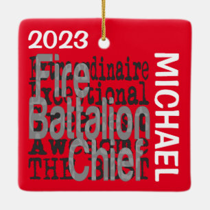 Fire Battalion Chief Extraordinaire CUSTOM Ceramic Ornament