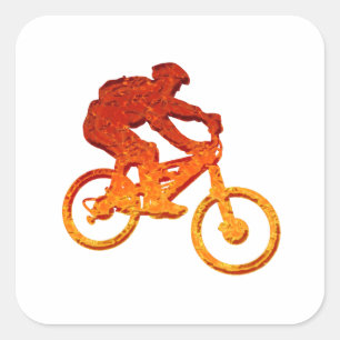 Fire Biker Square Sticker