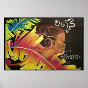 Fire - Black Art Print