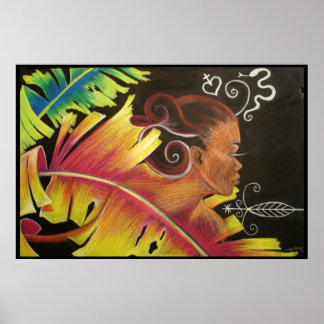 Fire - Black Art Print