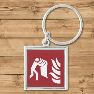 Fire Blanket Safety Sign Keychain