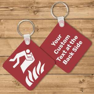 Fire Blanket Safety Sign Keychain