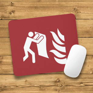 Fire Blanket Safety Sign Mouse Pad