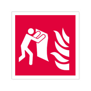 Fire Blanket Safety Sign Self-inking Stamp