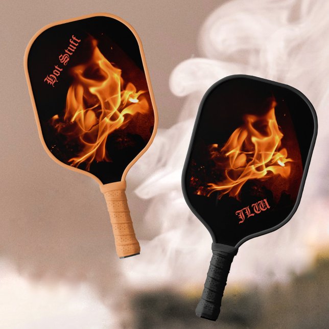 Fire Blazing Flames Hot Stuff Personalized Pickleball Paddle (Creator Uploaded)