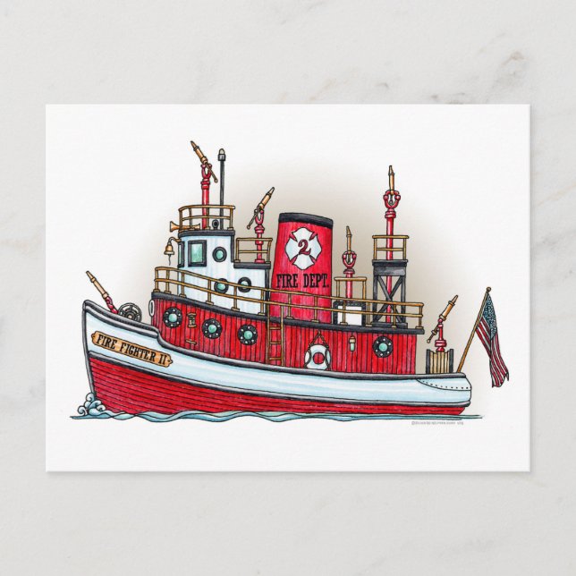 Fire Boat Postcard (Front)