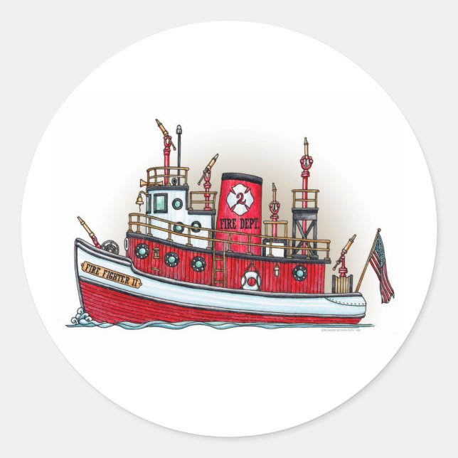 Fire Boat Sticker (Front)