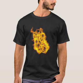 Fire Bowling Ball And Bowling Pins Flaming Bowler T-Shirt