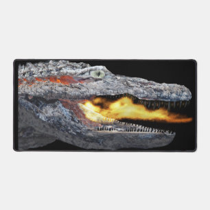 Fire-breathing Alligator Desk Mat
