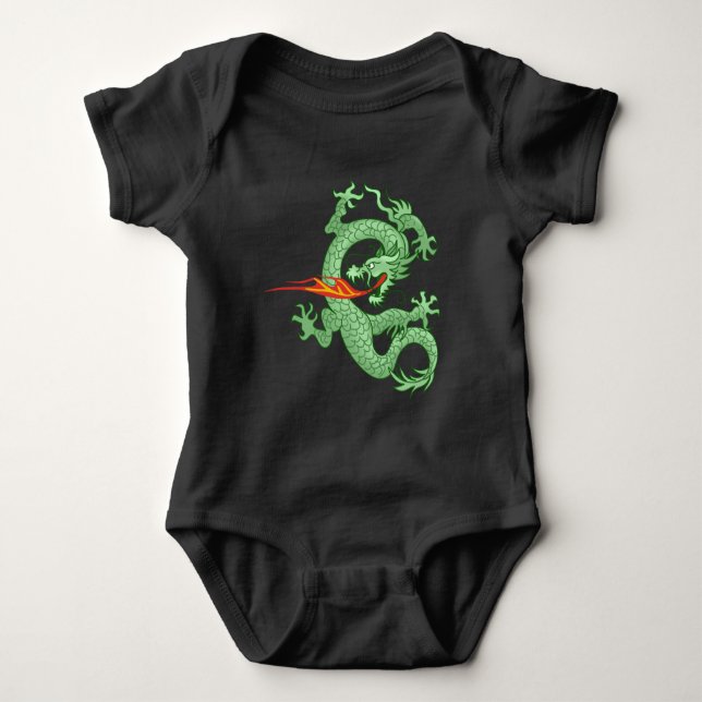 Fire Breathing Dragon Baby Bodysuit (Front)