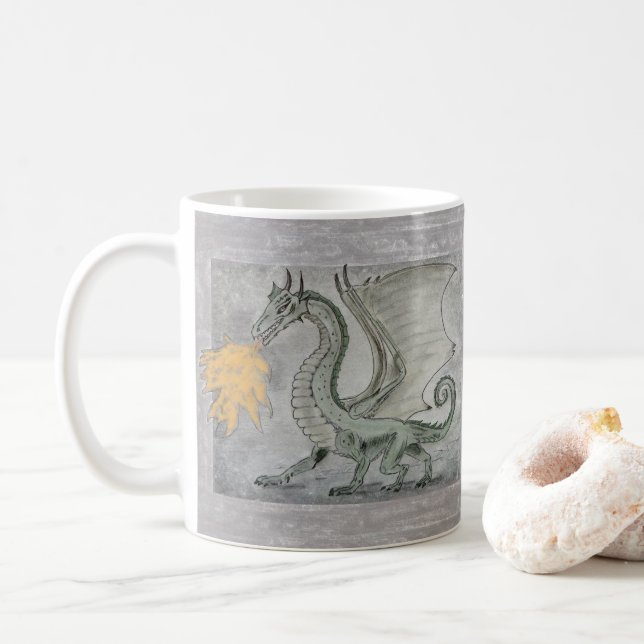 Fire Breathing Dragon Coffee Mug (With Donut)