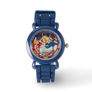 Fire breathing dragon Gold And Red Watch