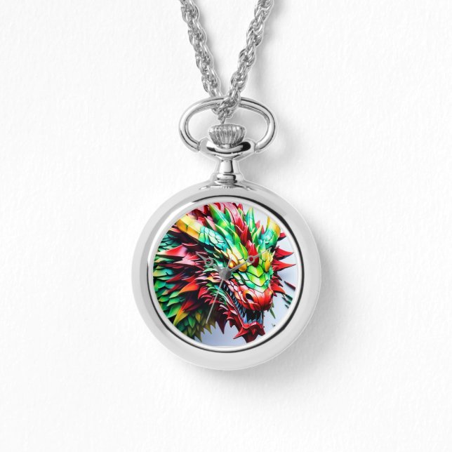 Fire breathing dragon Green And Red Watch (Front)