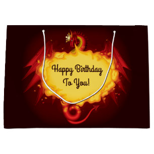 Fire Breathing Dragon Large Gift Bag