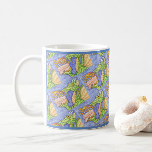 FIRE BREATHING DRAGON LIGHTING BIRTHDAY CANDLES COFFEE MUG