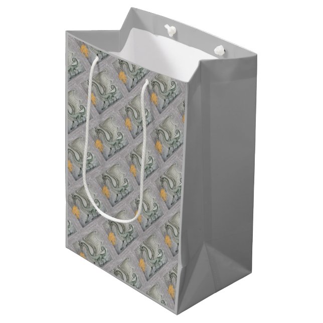 Fire Breathing Dragon Medium Gift Bag (Front Angled)