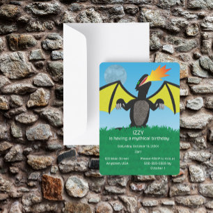 Fire Breathing Dragon Party Invitation